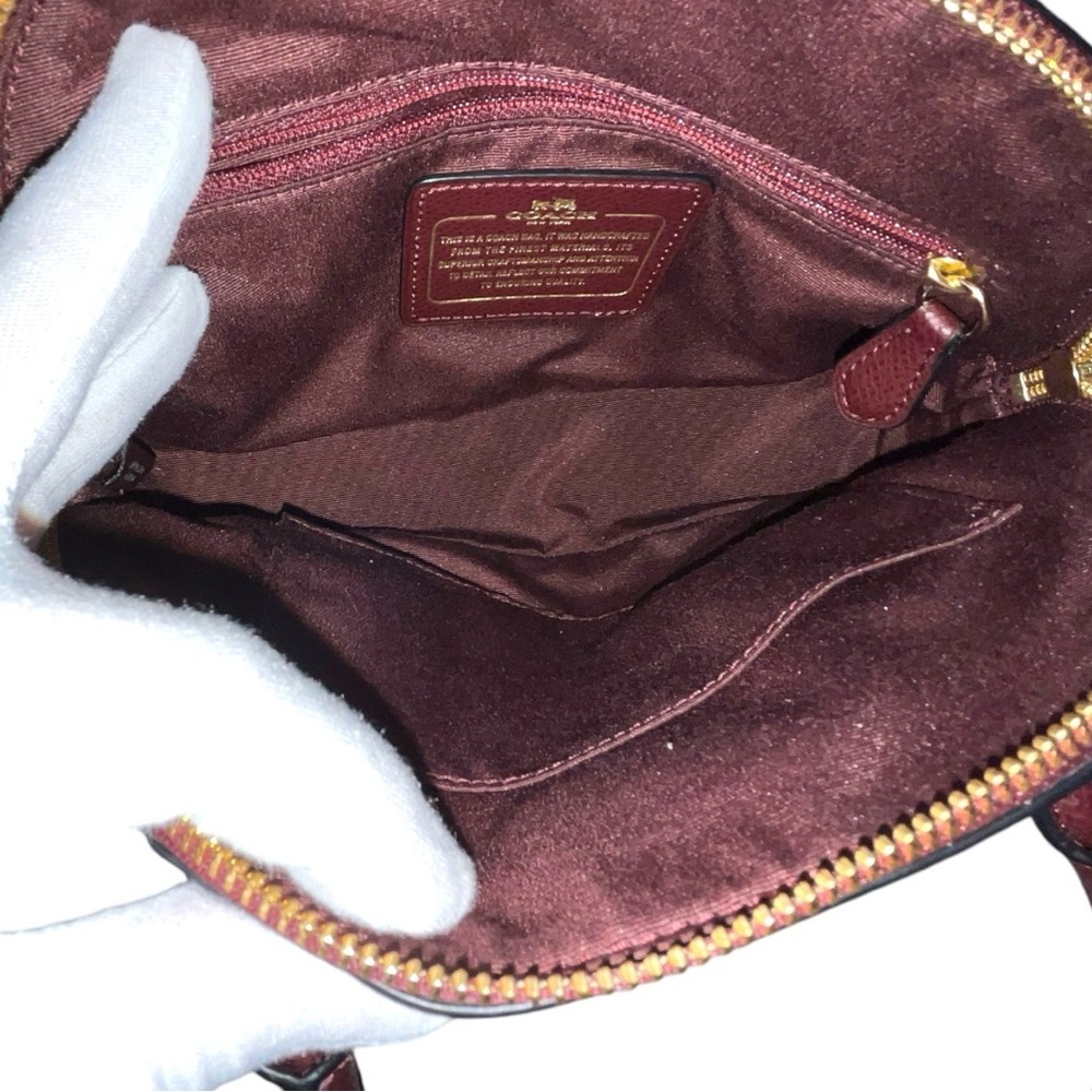 Coach NWOT Mini Leather Purse. Includes COA Card Burgandy- Starts in Live Show - Picture 5 of 7